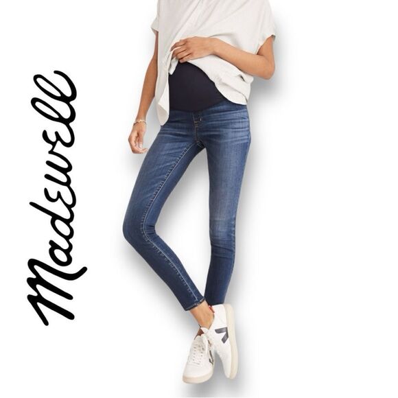 Madewell Maternity Over-the-Belly Skinny Jeans in Danny Wash in the Size 28 - Picture 1 of 10